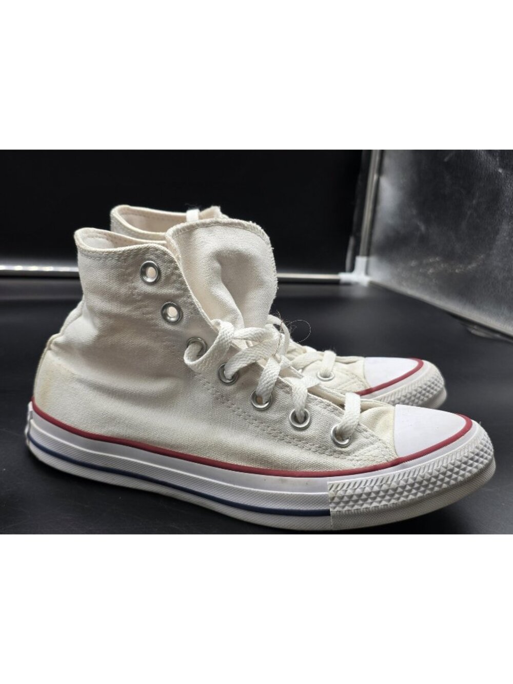 Converse Chuck Taylor All Star Shoes Men 5 White Stained High Top Sneakers M7650